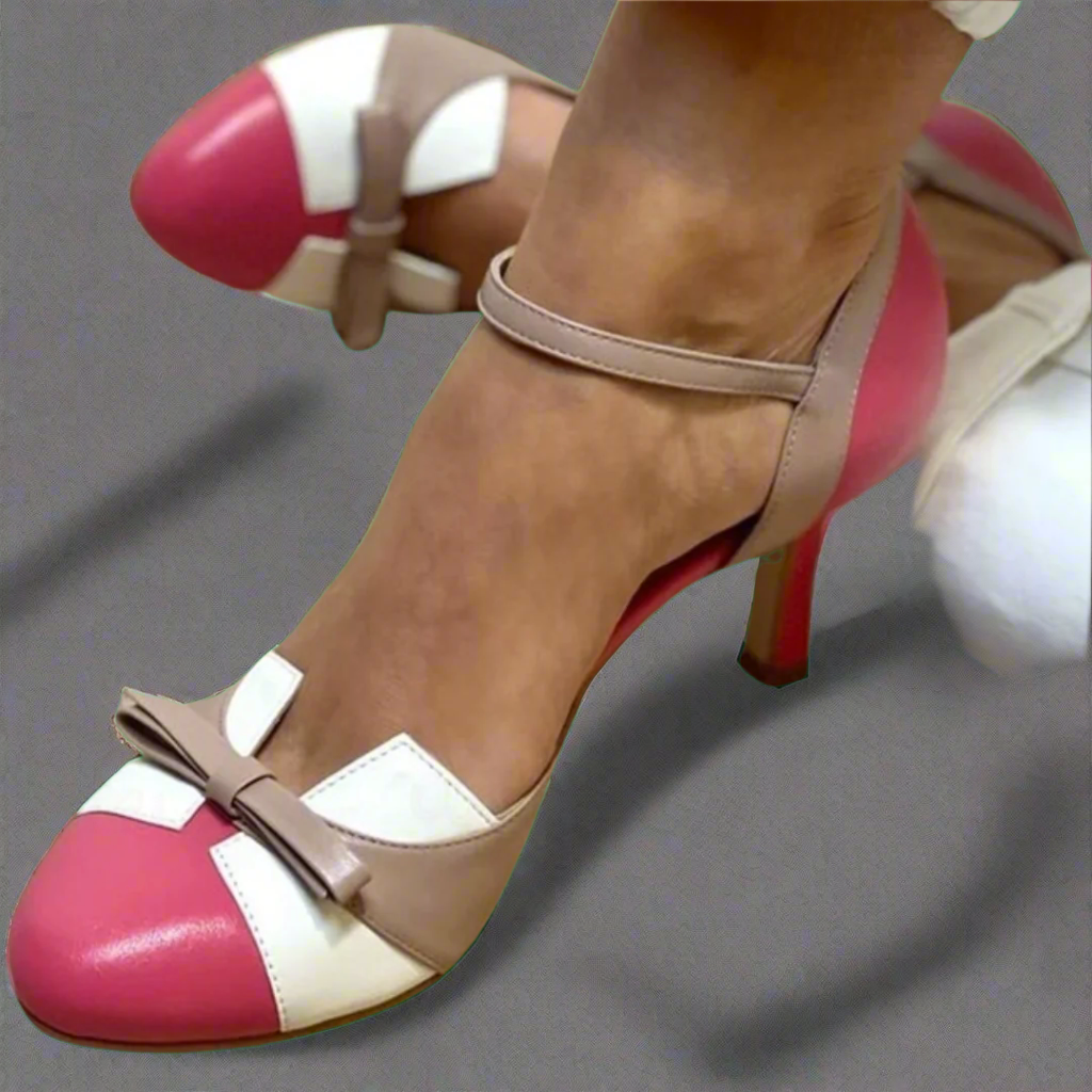 Sabine | Sandales colorées avec nœud et brides, à bout rond