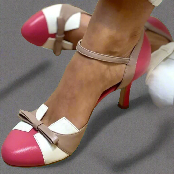 Sabine | Sandales colorées avec nœud et brides, à bout rond