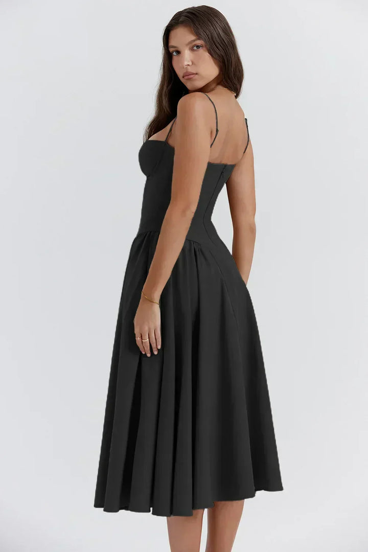 Lucette | Robe Midi Bustier Sans Manches