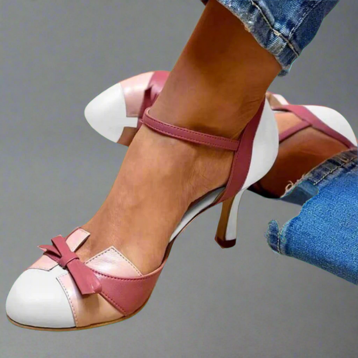 Sabine | Sandales colorées avec nœud et brides, à bout rond