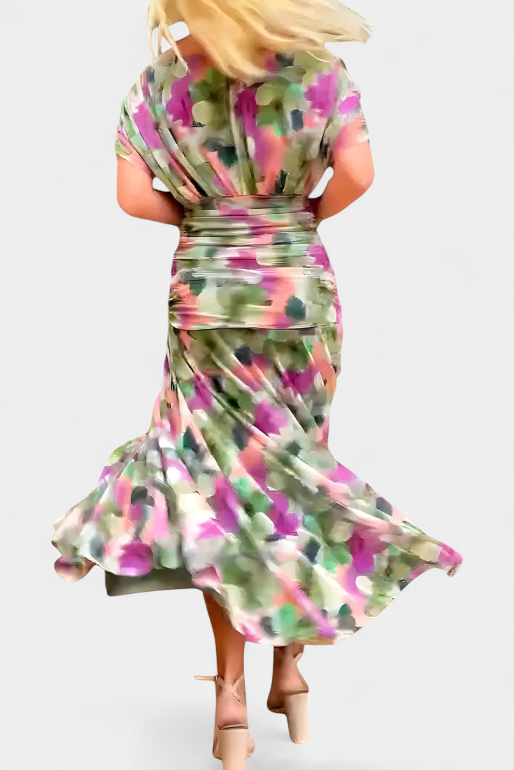 Émeline | Robe Longue Fleurie avec Décolleté en V