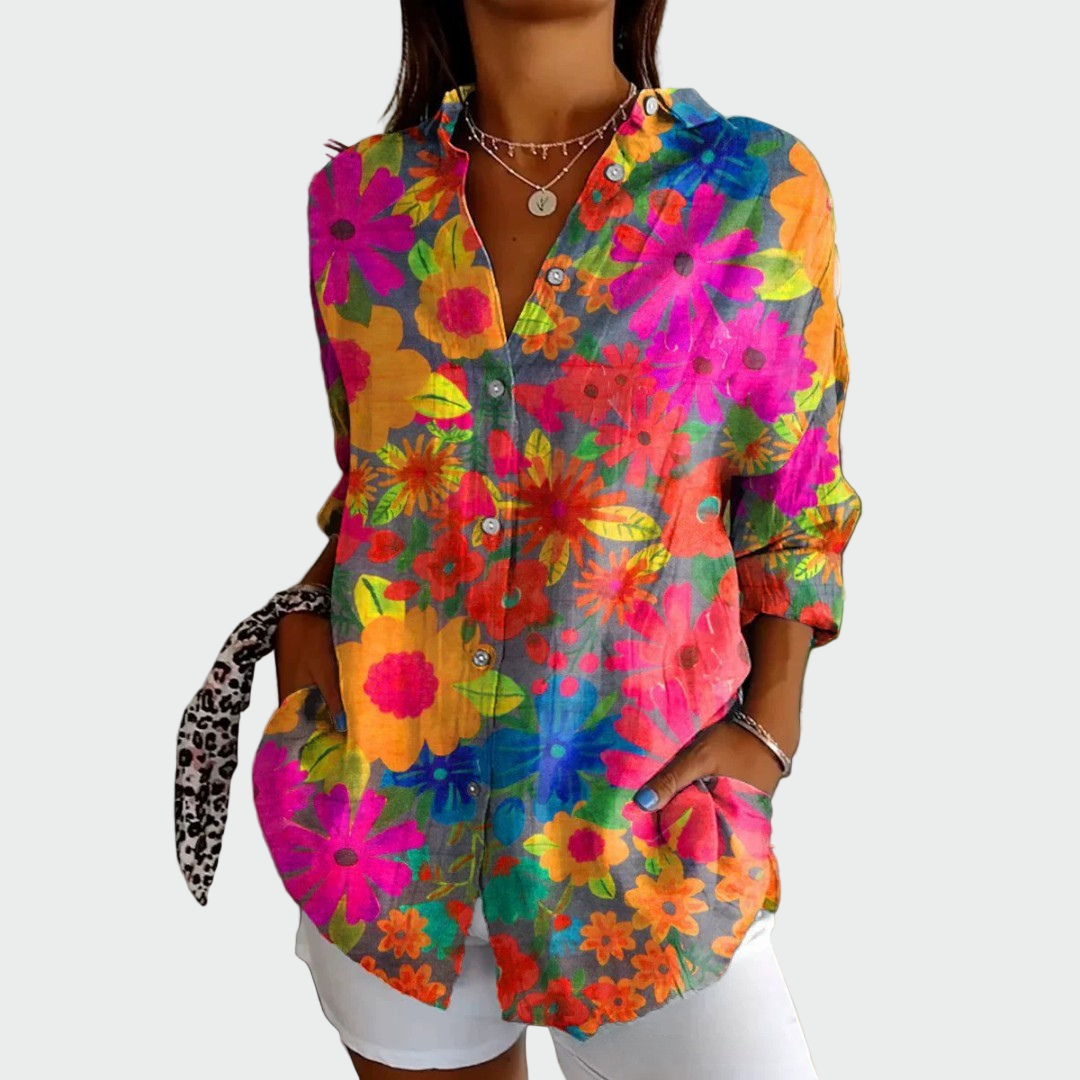 Chemise Élégante avec Imprimé Floral