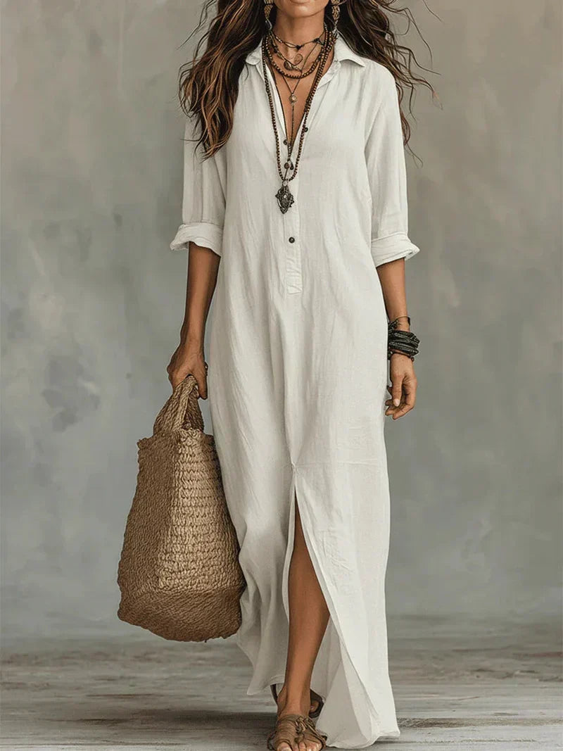 Dorine | Robe Maxi Effortless avec une Silhouette Flatteuse, Polyvalente pour un Usage Quotidien