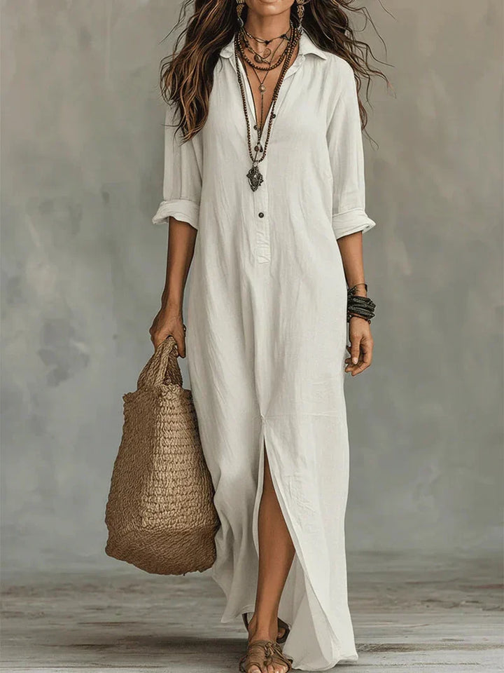 Dorine | Robe Maxi Effortless avec une Silhouette Flatteuse, Polyvalente pour un Usage Quotidien
