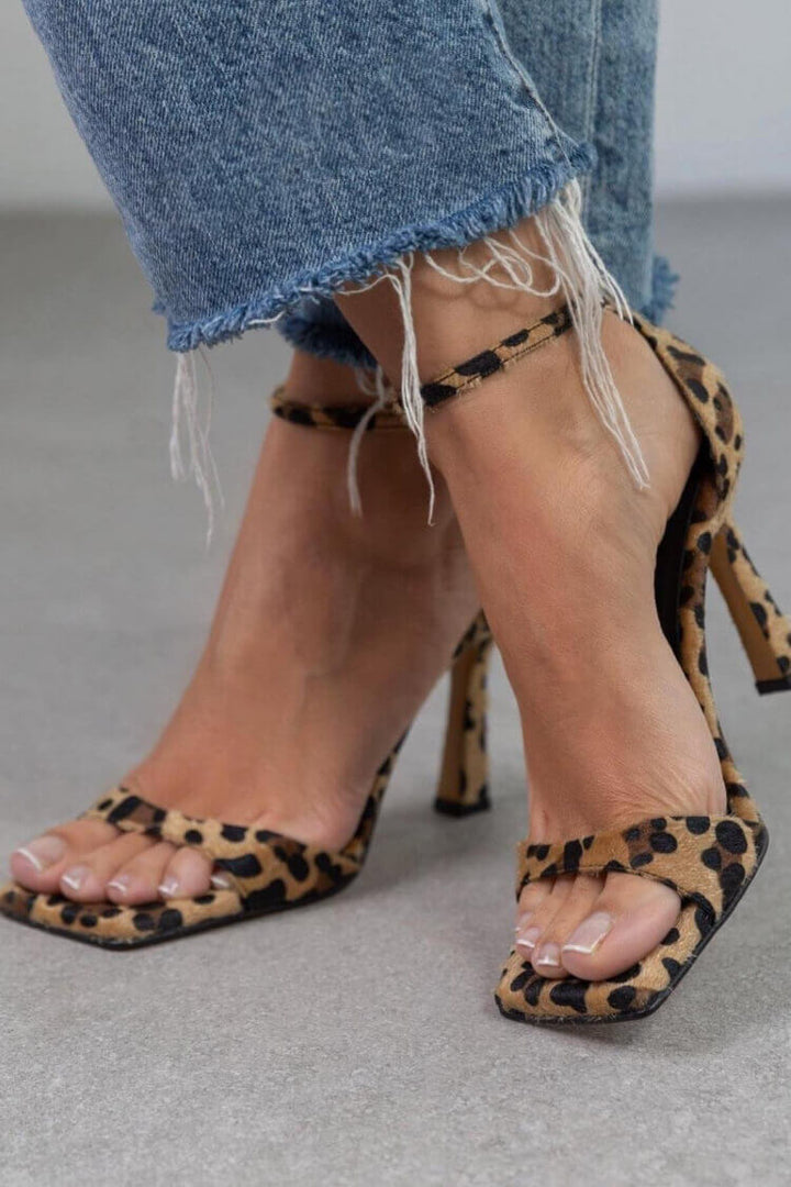 Odile | Sandales à talons hauts avec imprimé léopard