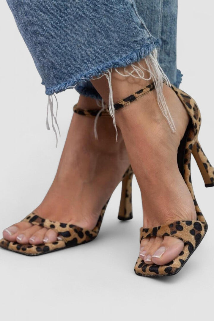 Odile | Sandales à talons hauts avec imprimé léopard