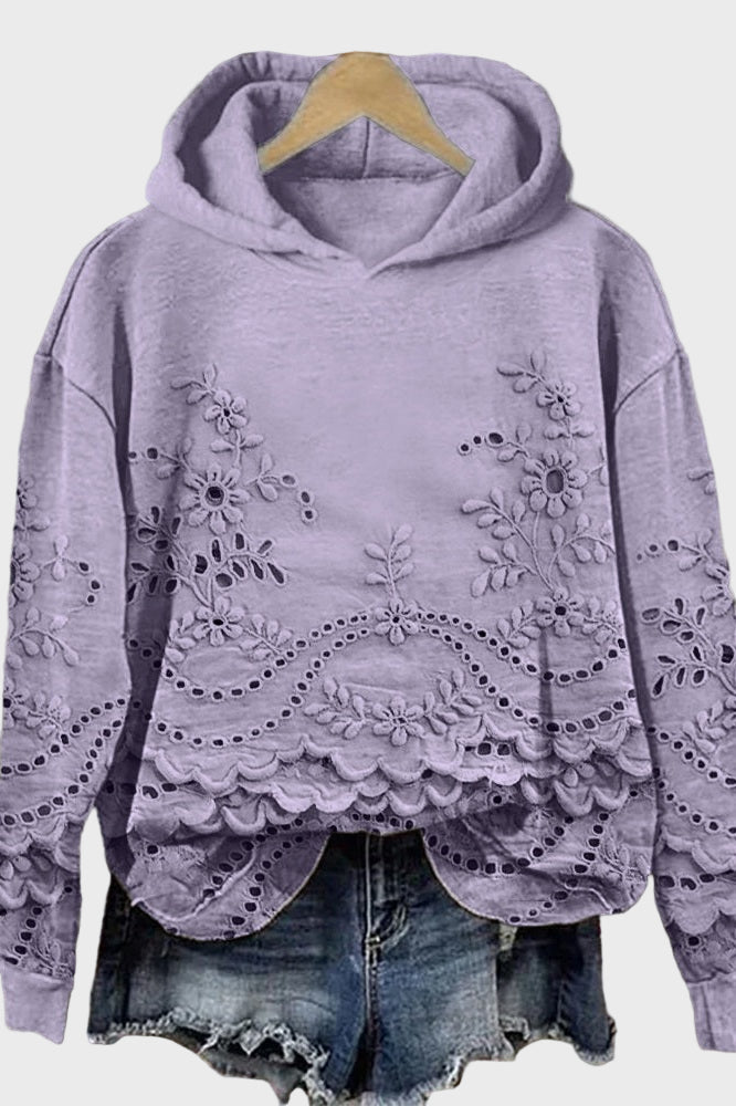Sweat à capuche en dentelle