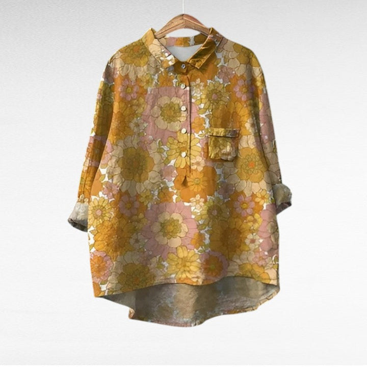 Édith | Blouse en Lin Élégante pour l'Été