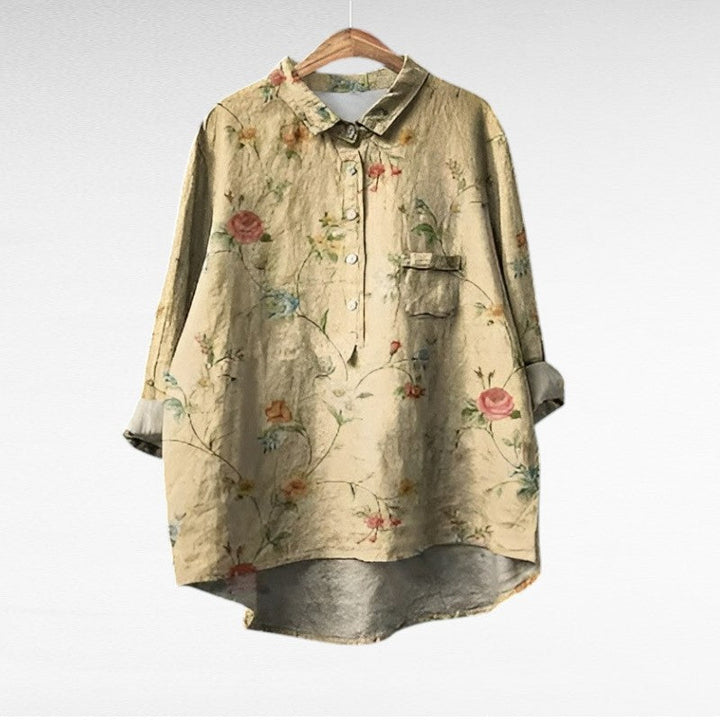 Édith | Blouse en Lin Élégante pour l'Été