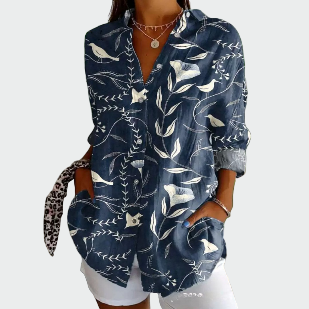 Chemise Élégante avec Imprimé Floral