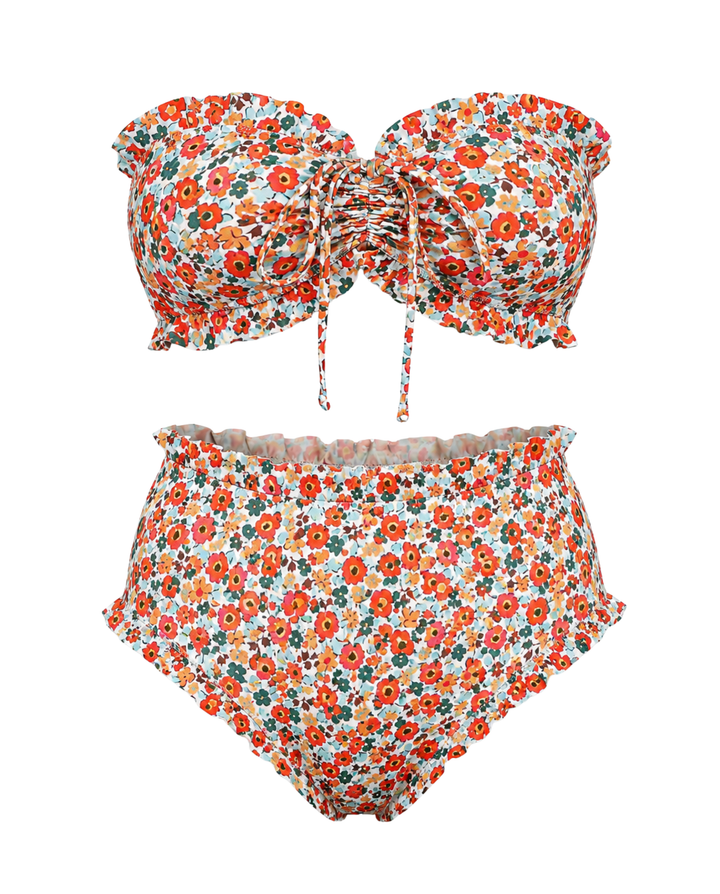 Bikini Floral Sans Bretelles
