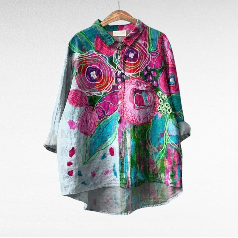 Colombe | Blouse en Lin Élégante pour l'Été