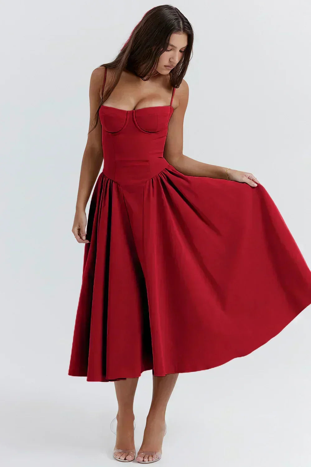 Lucette | Robe Midi Bustier Sans Manches