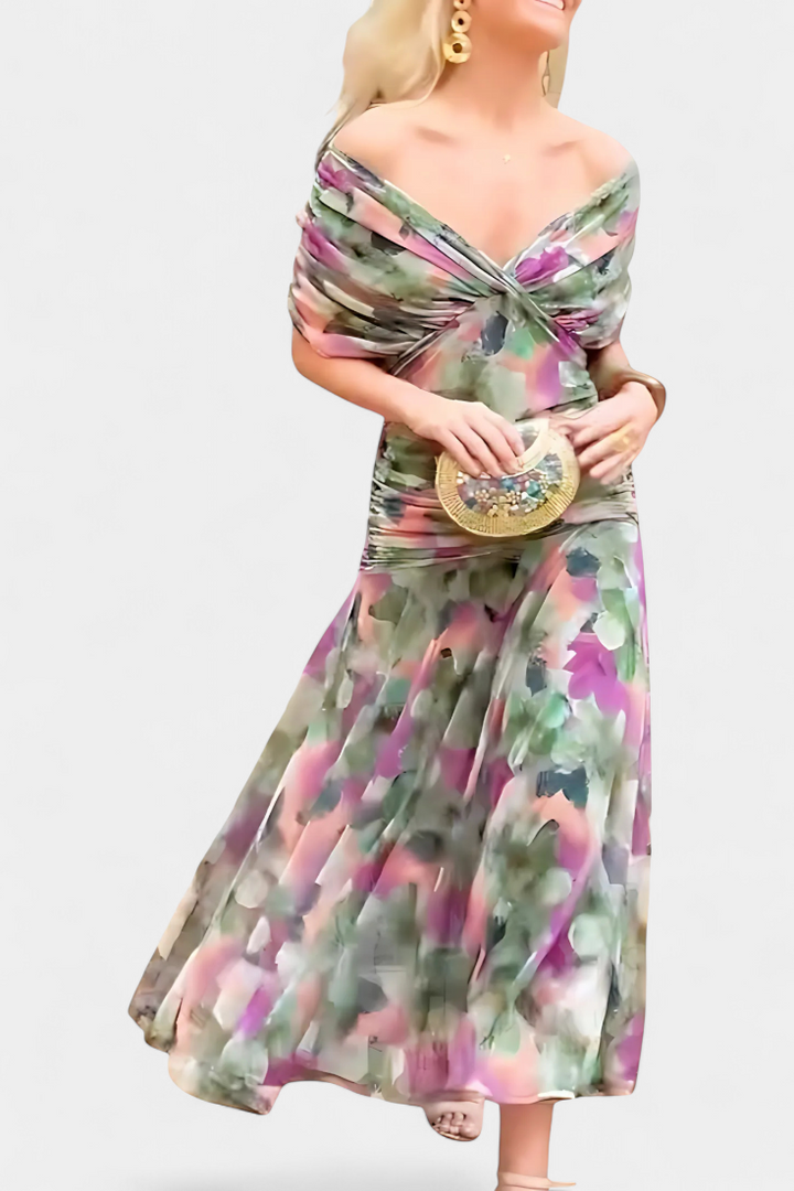 Émeline | Robe Longue Fleurie avec Décolleté en V