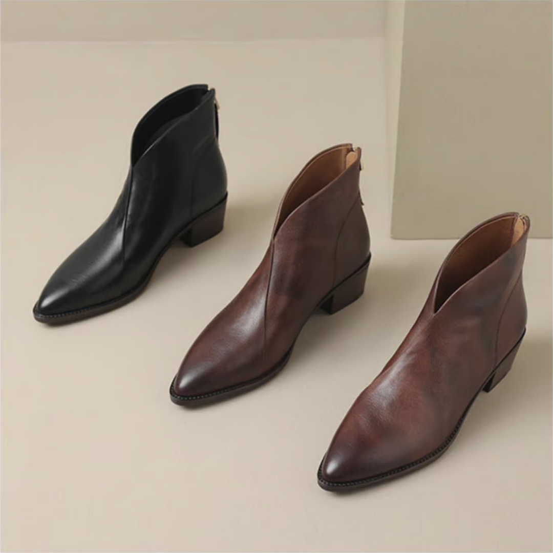 Aurélie - Bottines de Luxe à Talon Bas