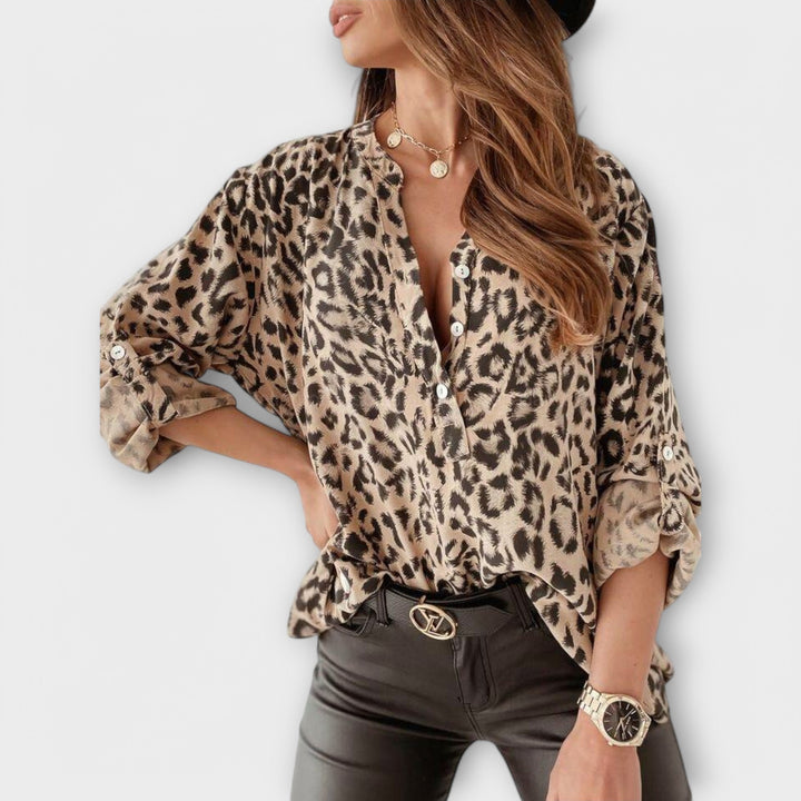 Frédérique | Blouse Moderne Imprimé Léopard