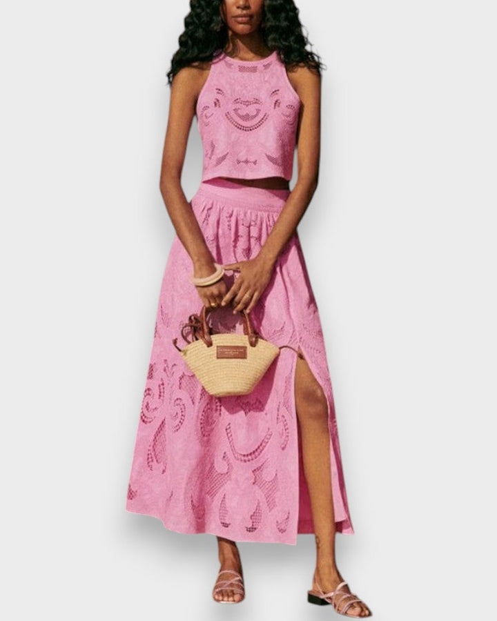 Lea - Ensemble en Dentelle Rose