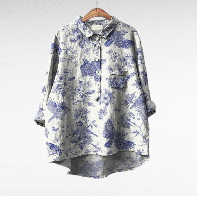 Solveig | Blouse en Lin Élégante pour l'Été