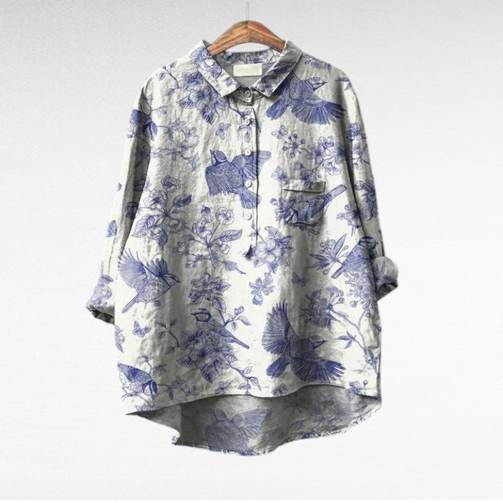 Solveig | Blouse en Lin Élégante pour l'Été