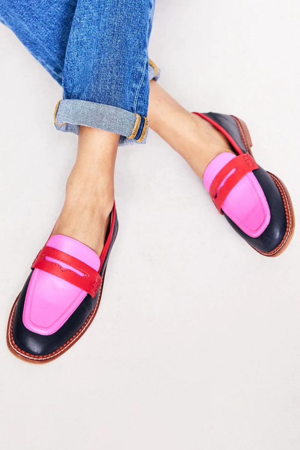 Inès | Mocassins avec Accent de Couleur