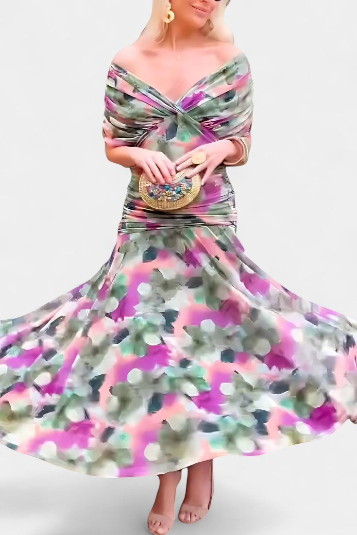 Émeline | Robe Longue Fleurie avec Décolleté en V