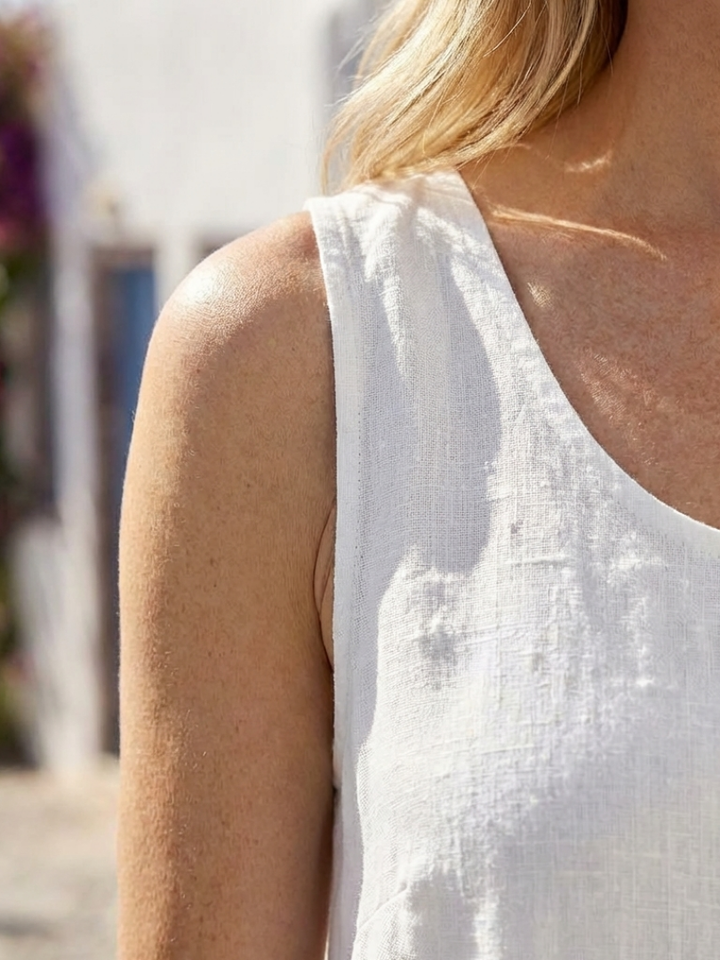Anouk | Robe Midi Sans Manches avec Col Rond