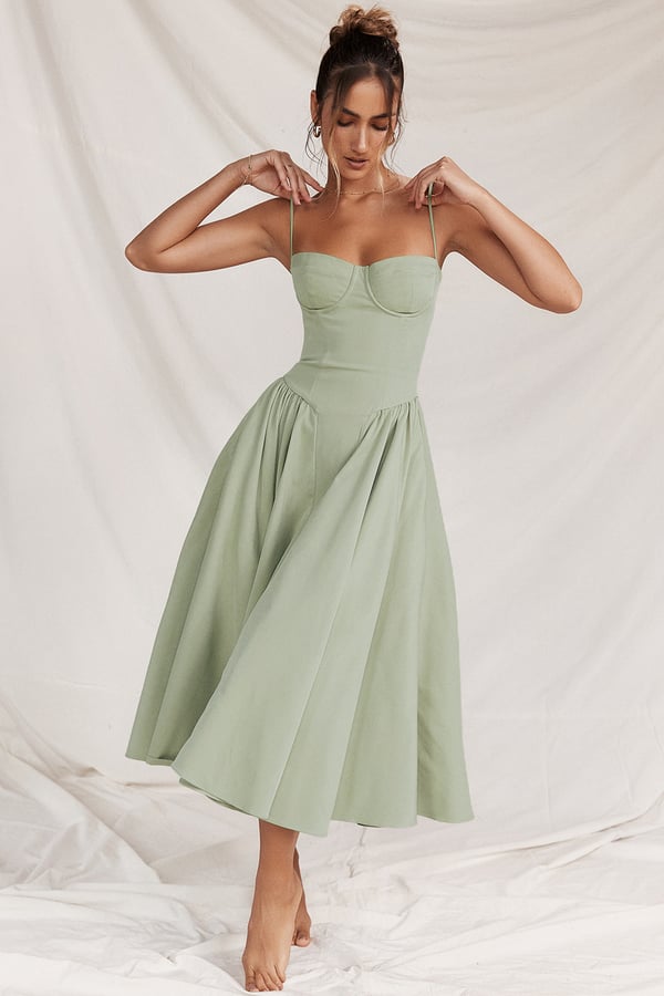 Lucette | Robe Midi Bustier Sans Manches
