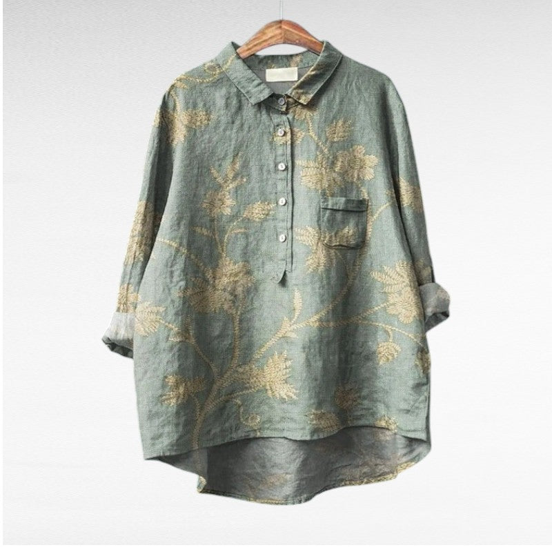 Solveig | Blouse en Lin Élégante pour l'Été