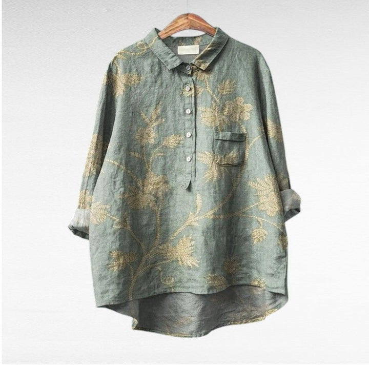 Solveig | Blouse en Lin Élégante pour l'Été