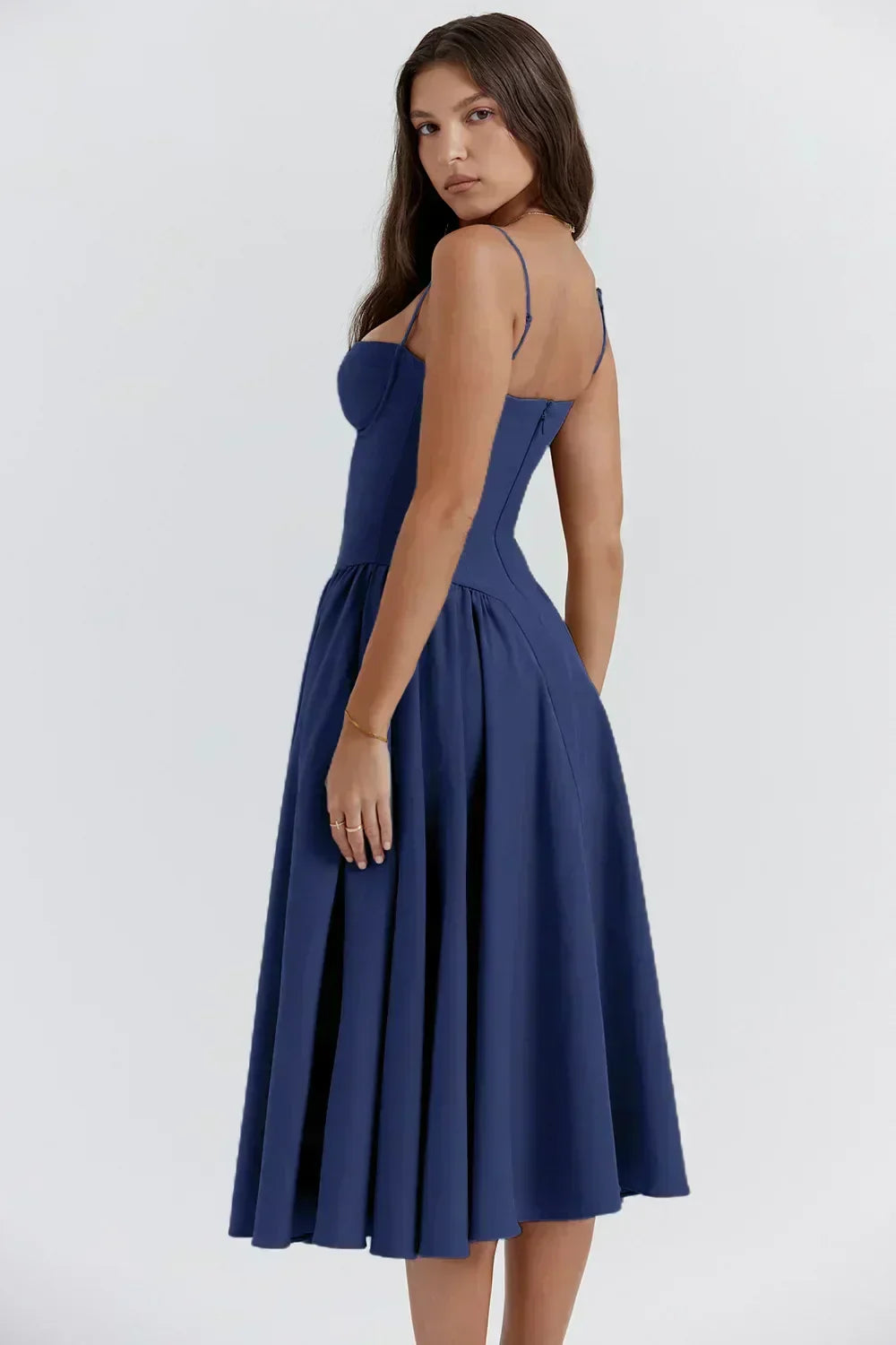 Lucette | Robe Midi Bustier Sans Manches