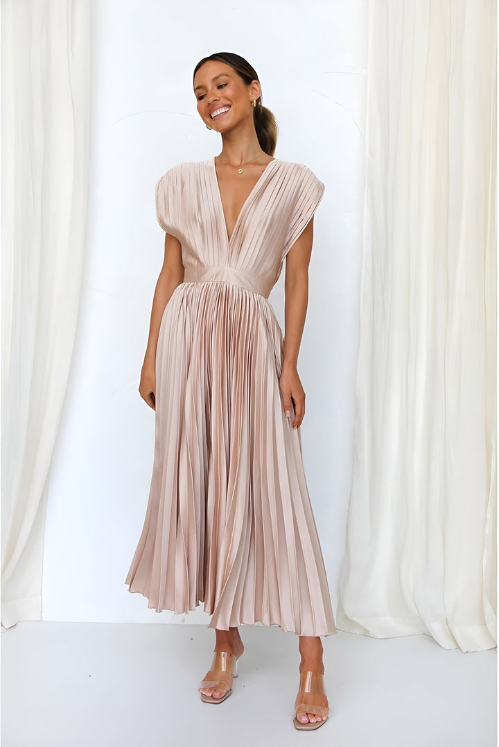 Noélie | Robe sans manches avec plis et fermeture éclair