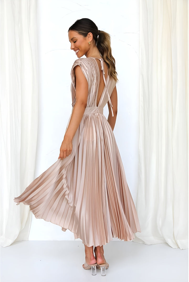 Noélie | Robe sans manches avec plis et fermeture éclair