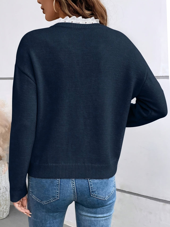 Hélène | Pull en Tricot avec Dentelle