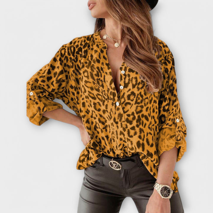 Frédérique | Blouse Moderne Imprimé Léopard