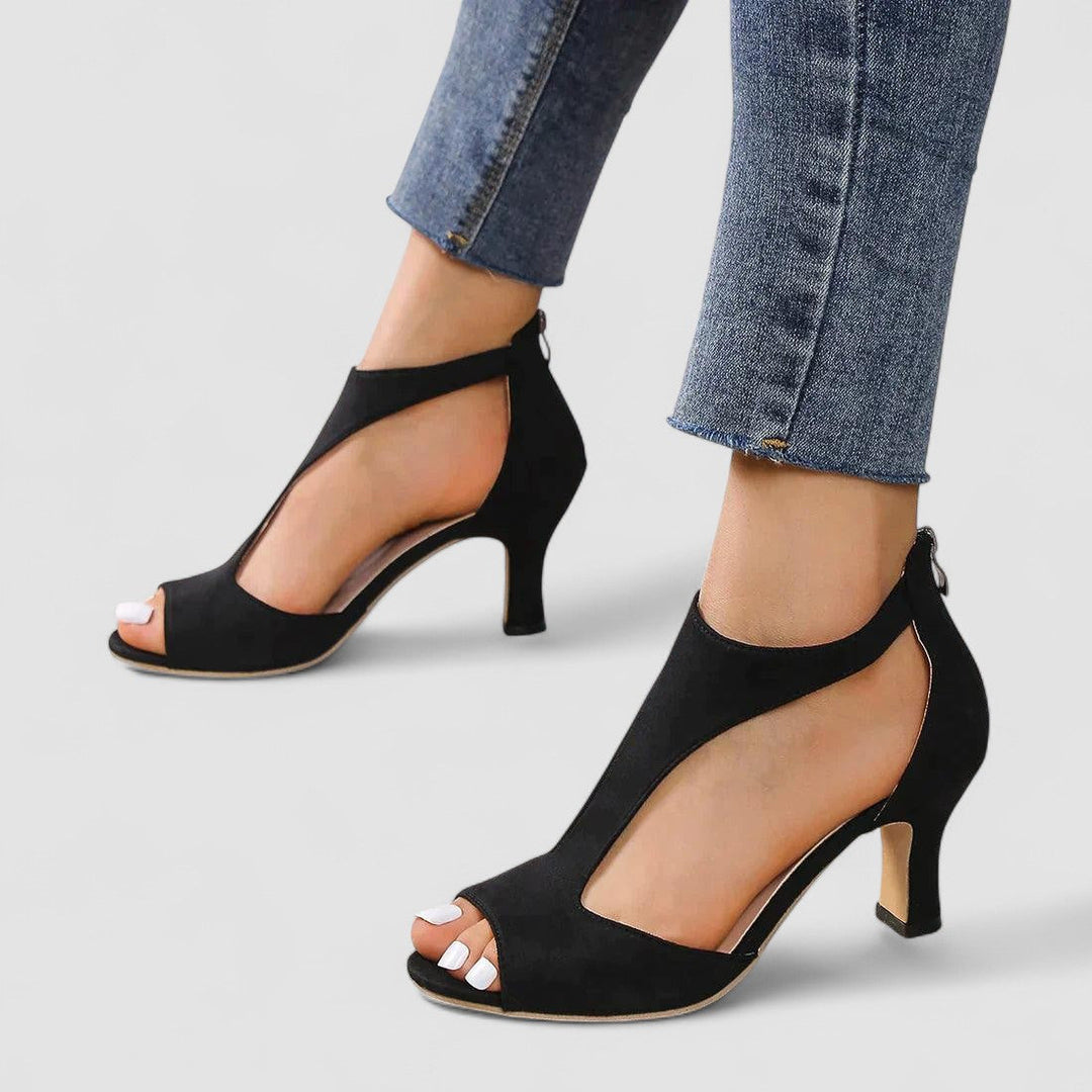 Emmanuelle | Sandales à Talons Hauts avec Bout Découpé