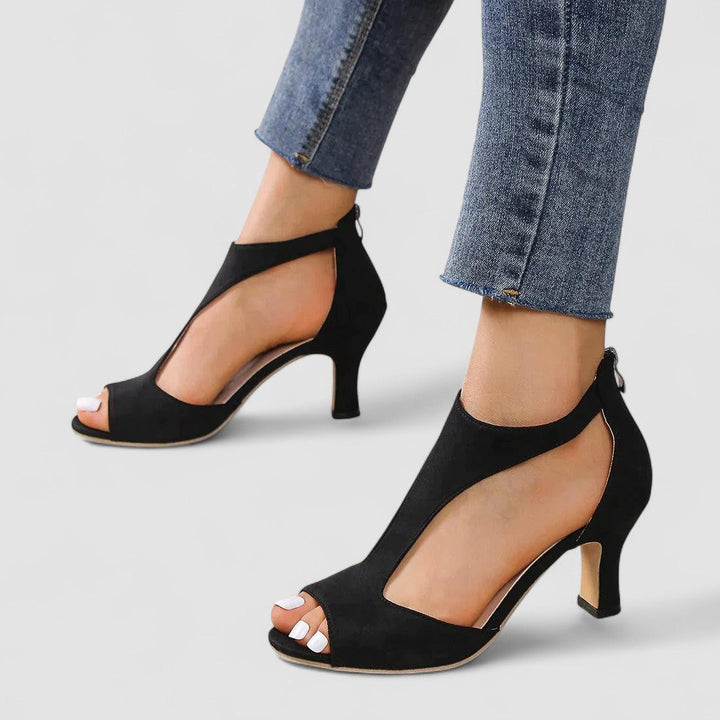 Emmanuelle | Sandales à Talons Hauts avec Bout Découpé