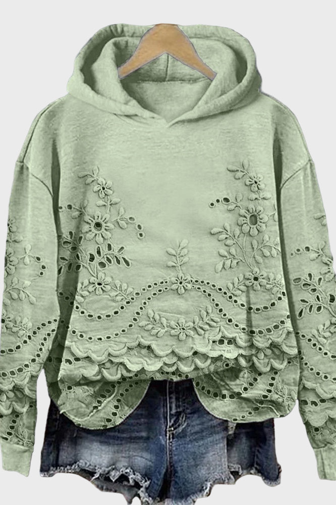 Sweat à capuche en dentelle
