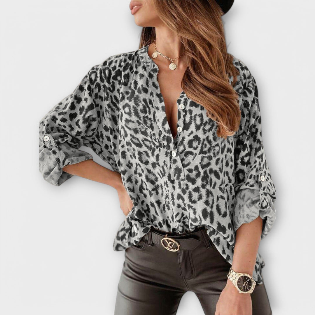 Frédérique | Blouse Moderne Imprimé Léopard