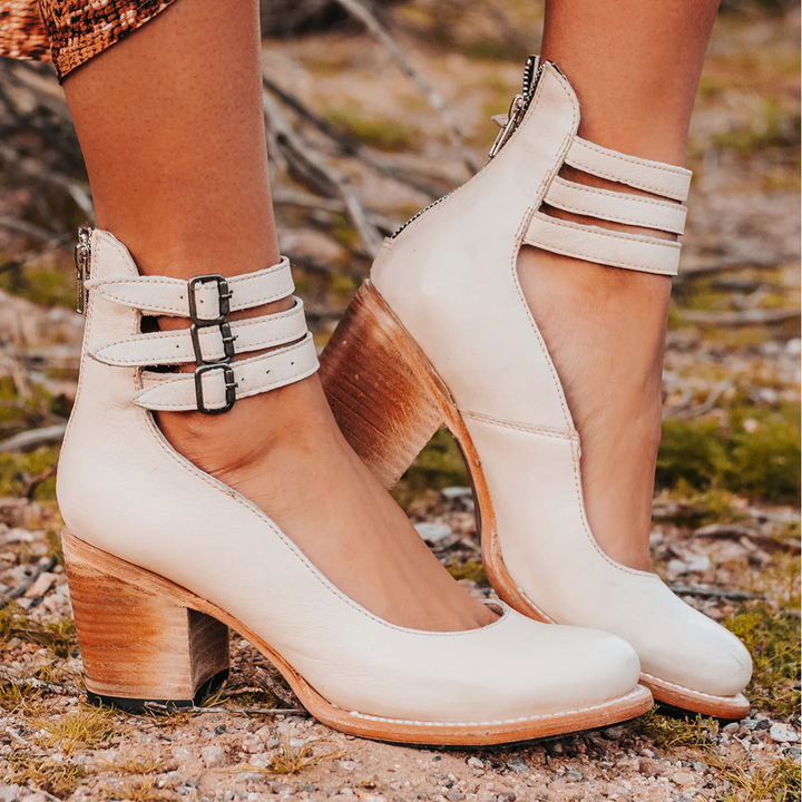 Amandine | Talons hauts avec plusieurs brides et semelle épaisse