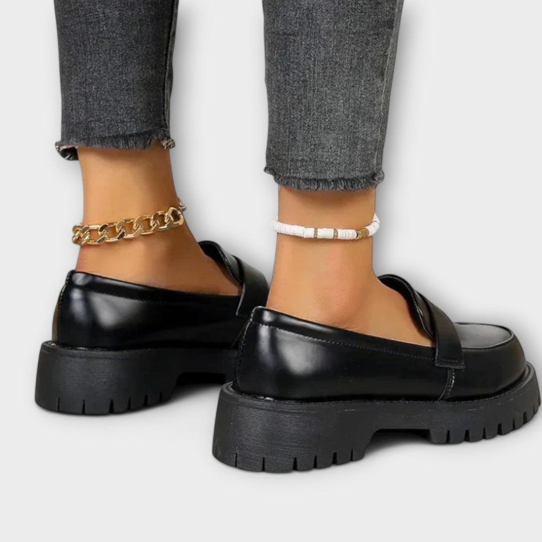 Agnès | Mocassin pour femmes avec design orthopédique et talon en satin