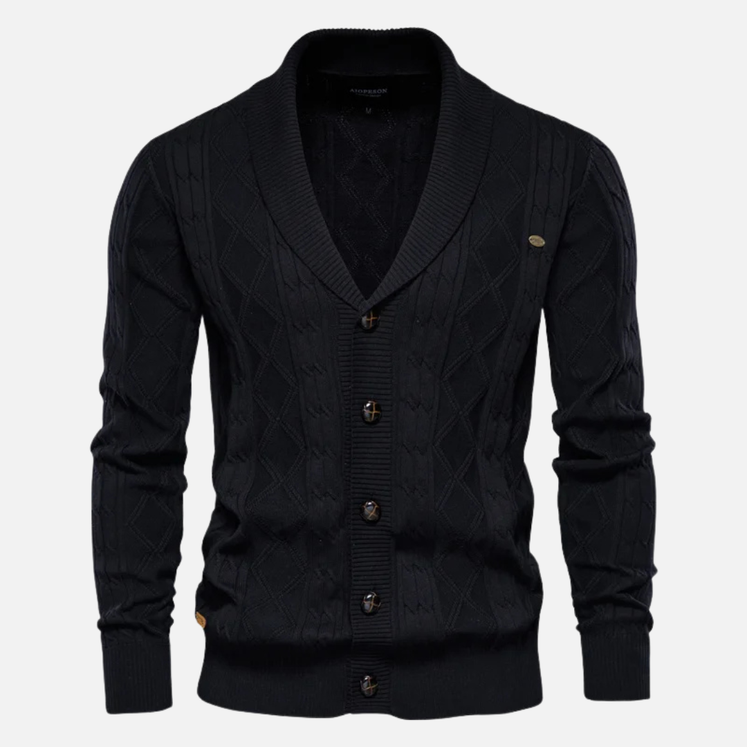 Ilan - Cardigan Argyle Mélange Doux