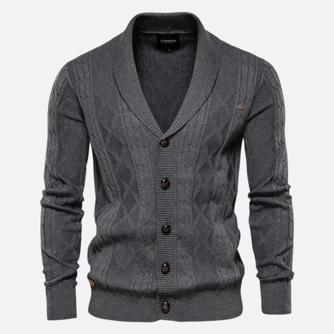 Ilan - Cardigan Argyle Mélange Doux