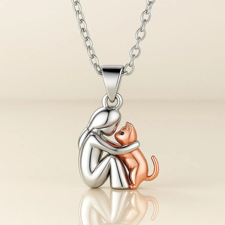 Collier Chat Étreinte