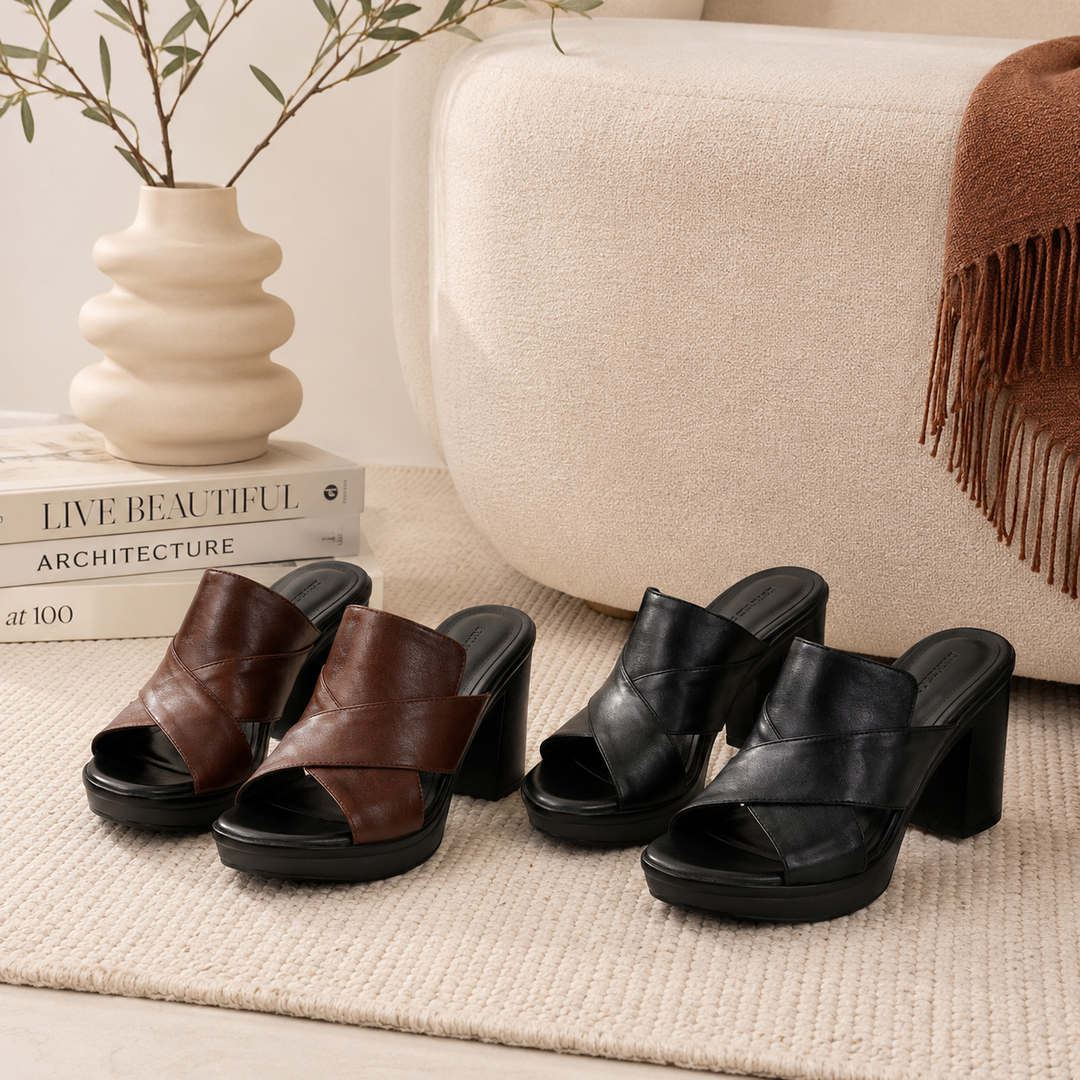 Solveig | Mules à plateforme avec talon haut