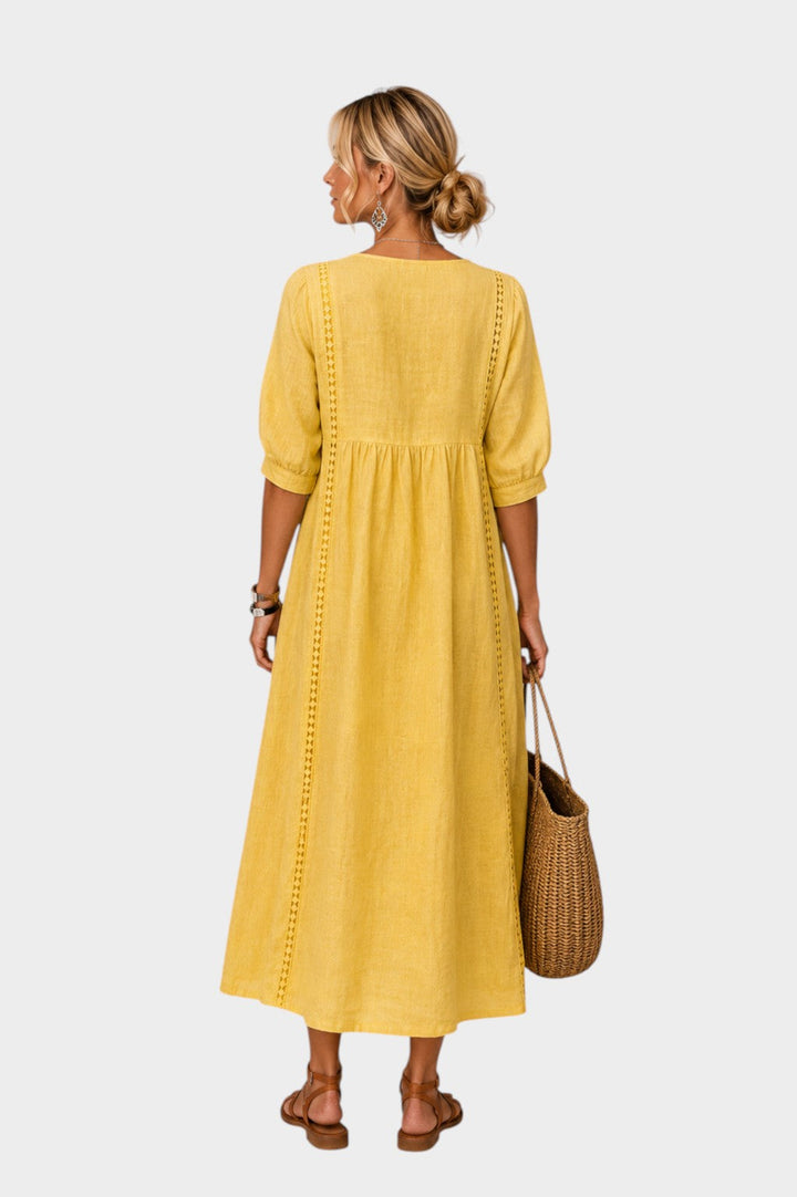 Manon | ROBE EN LIN-COTON AVEC DENTELLE