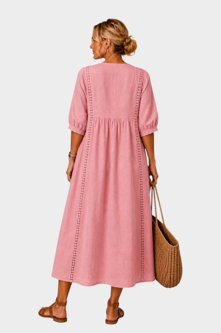 Manon | ROBE EN LIN-COTON AVEC DENTELLE