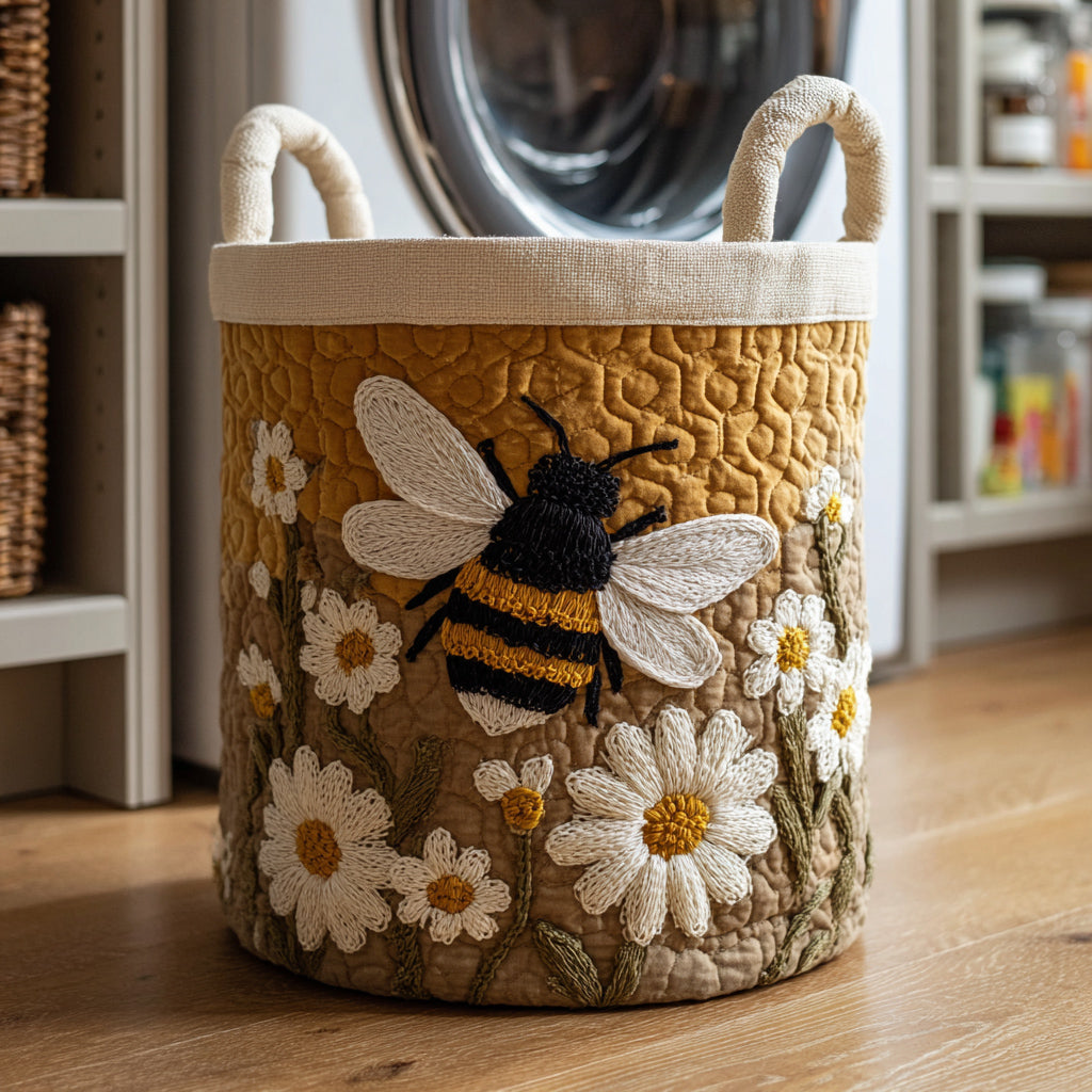 Annette™ | Panier Rembourré Marguerites et Abeilles