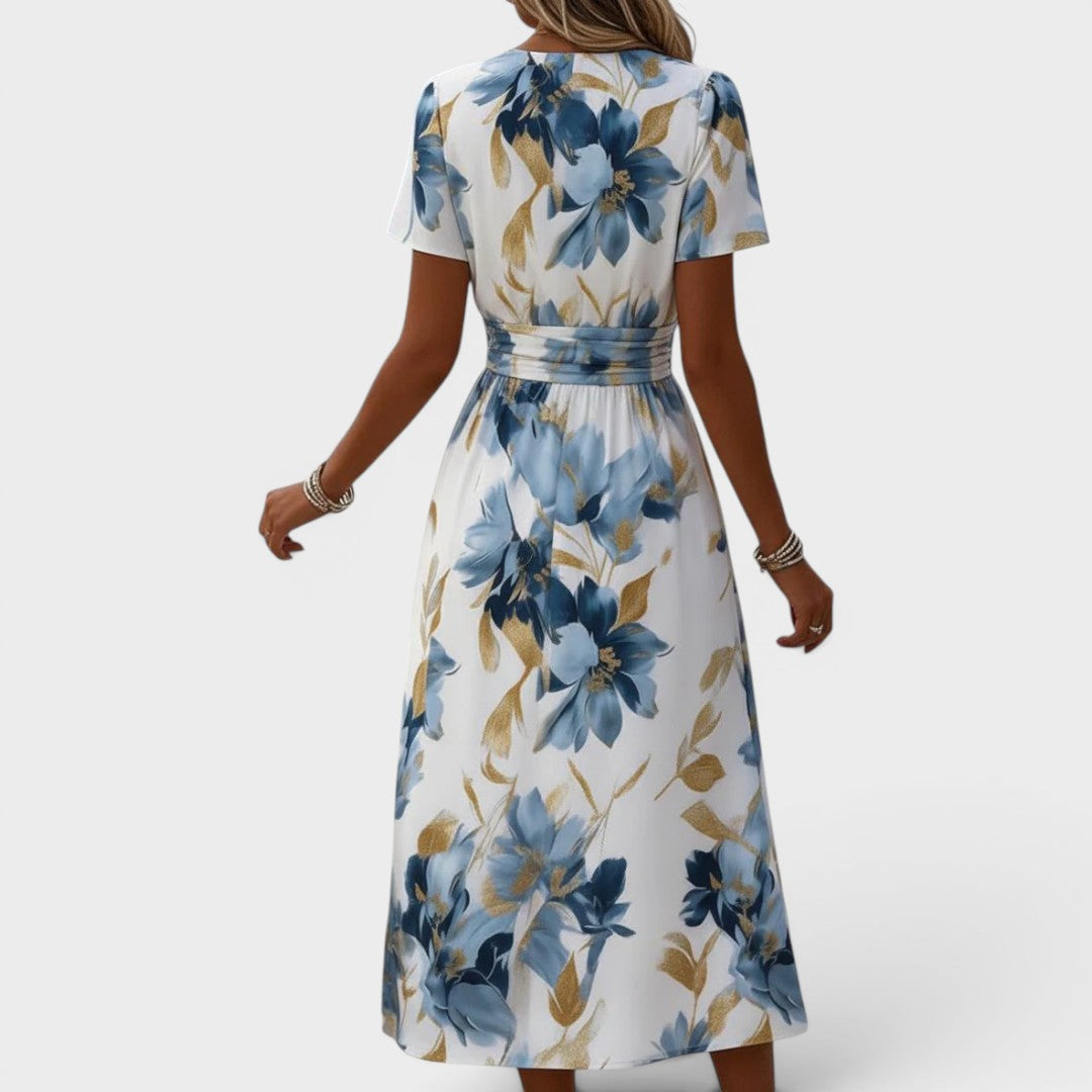 Julia | Robe Midi Croisée avec Imprimé Floral