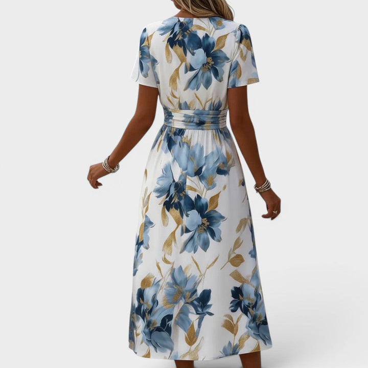 Julia | Robe Midi Croisée avec Imprimé Floral
