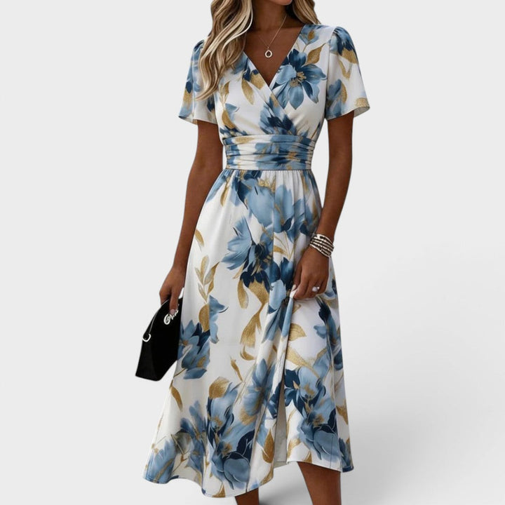 Julia | Robe Midi Croisée avec Imprimé Floral